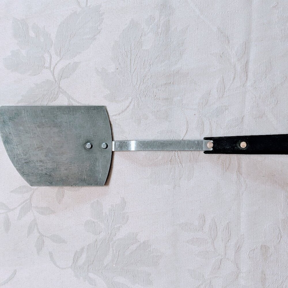 VTG USA Stainless Steel Angled Spatula Turner Flipper 13.25" MCM Black Handle